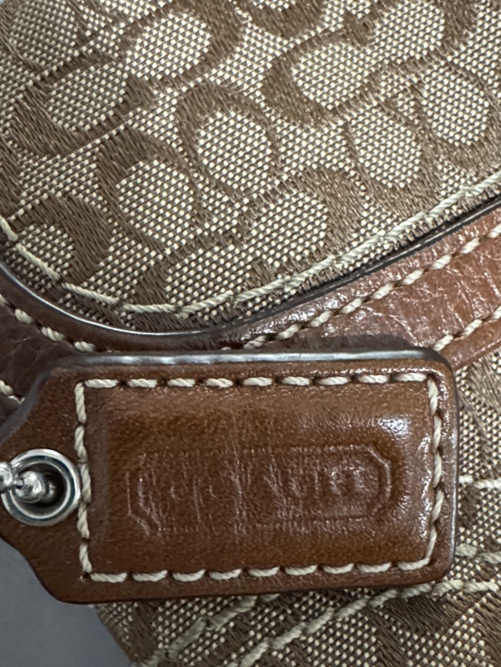 Coach Brown Signature Canvas and Leather Wristlet - Picture 2 of 16